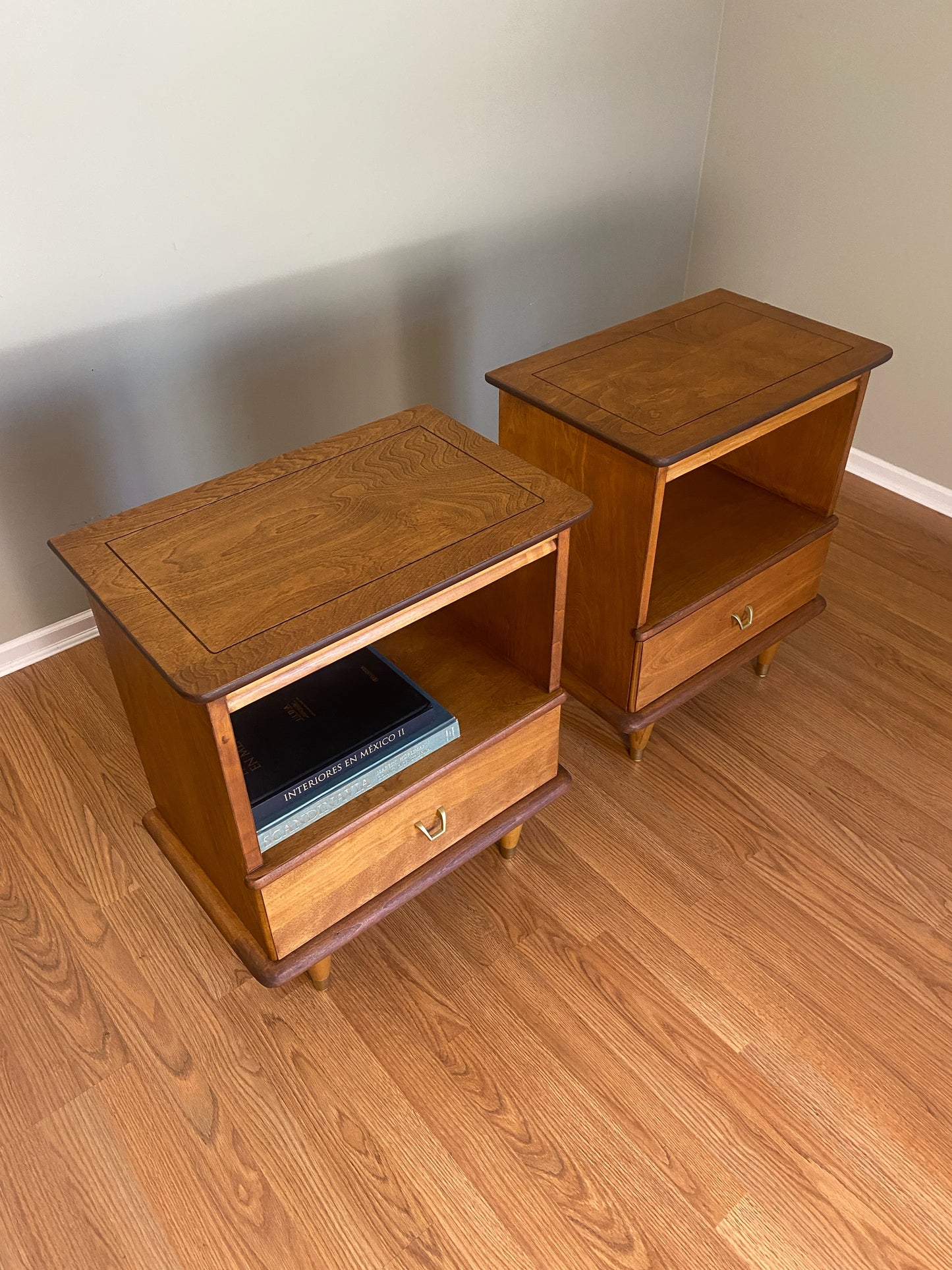 Vintage Pair of Mid Century 1950s Bedside Tables