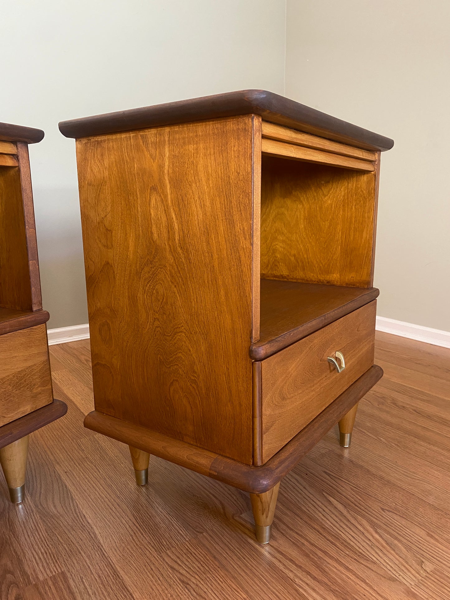 Vintage Pair of Mid Century 1950s Bedside Tables
