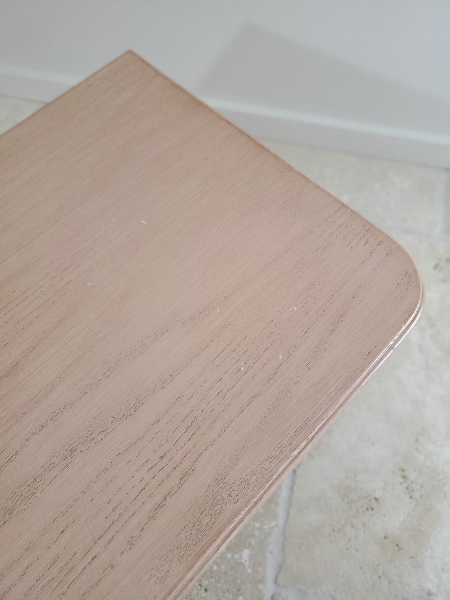 Split Reed Bamboo Coastal Low-Profile Oak Nightstands - Matching Pair