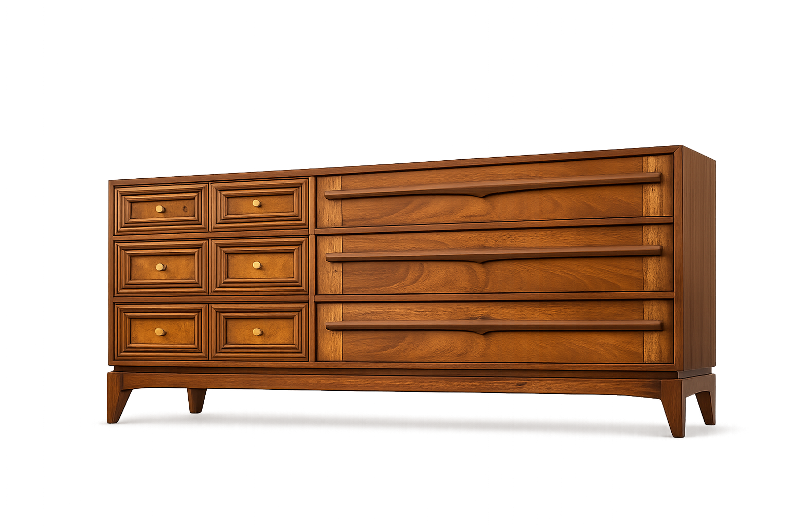 mid century modern dresser vintage Pepplers Dresser with Birds Eye Maple OOAK – House of Cascadia