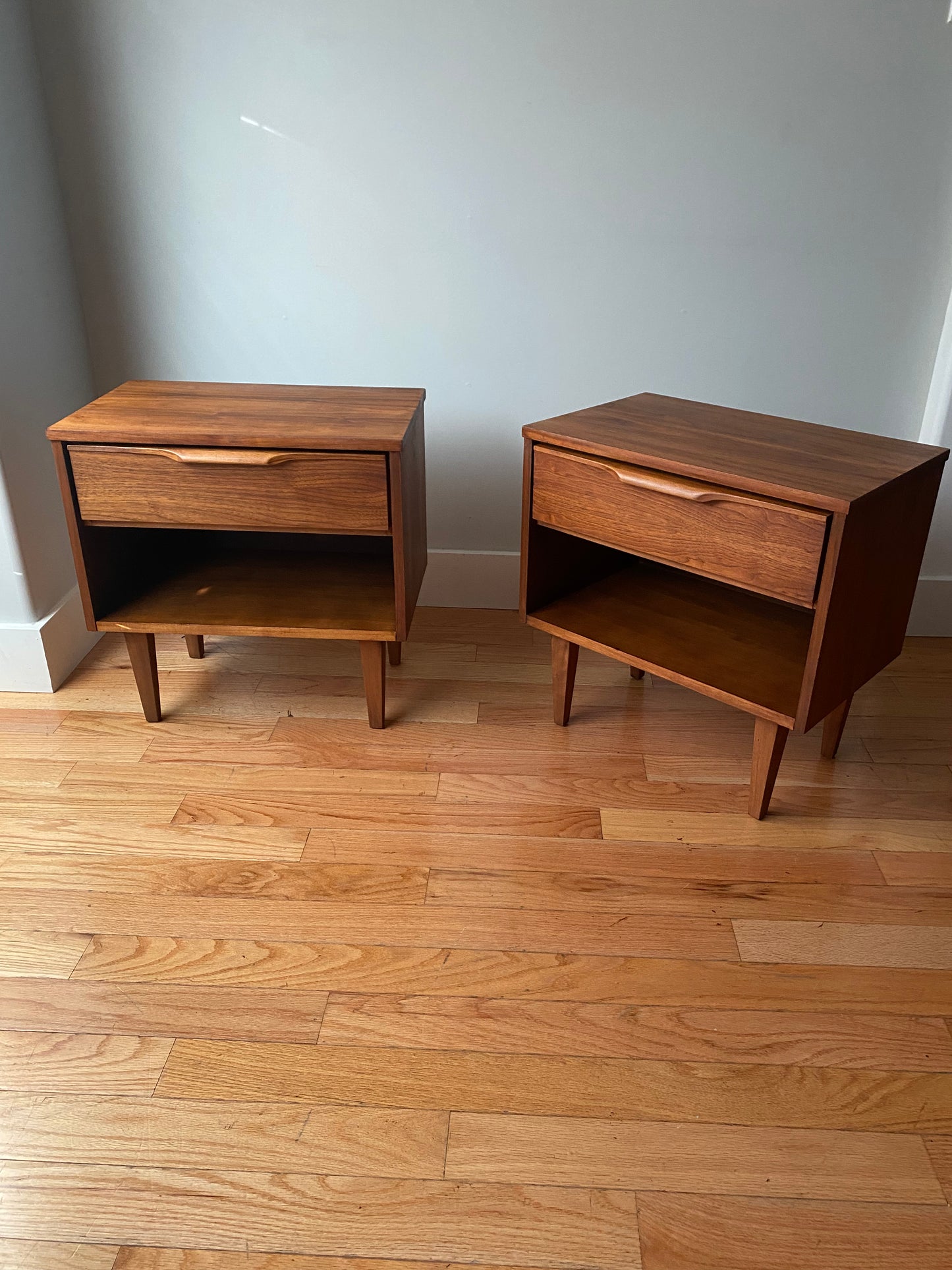 Vintage Pair of Sleek Mid-century Modern Nightstands