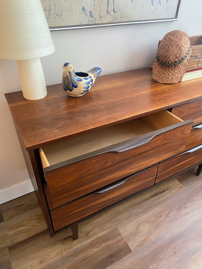 Vintage Mid-Century Modern Six Drawer Dresser Vic Art
