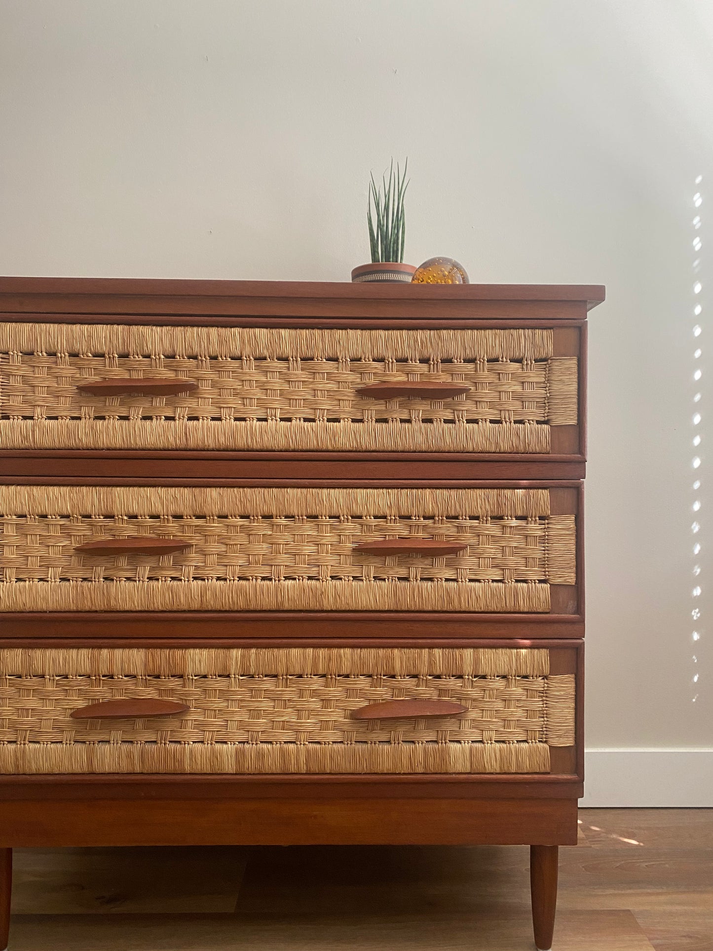 Mid Century Modern Compact 3-Drawer Vintage Dresser