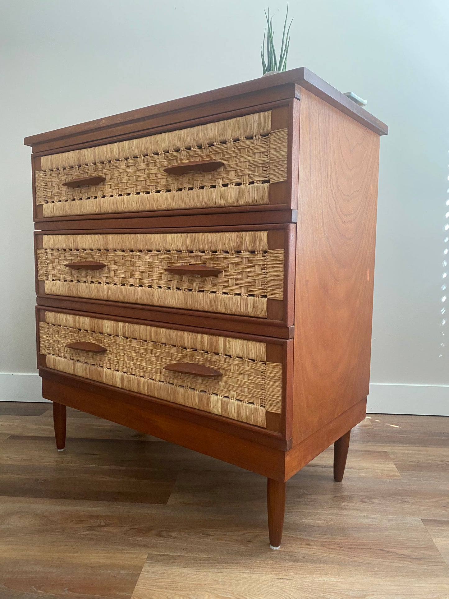 Mid Century Modern Compact 3-Drawer Vintage Dresser