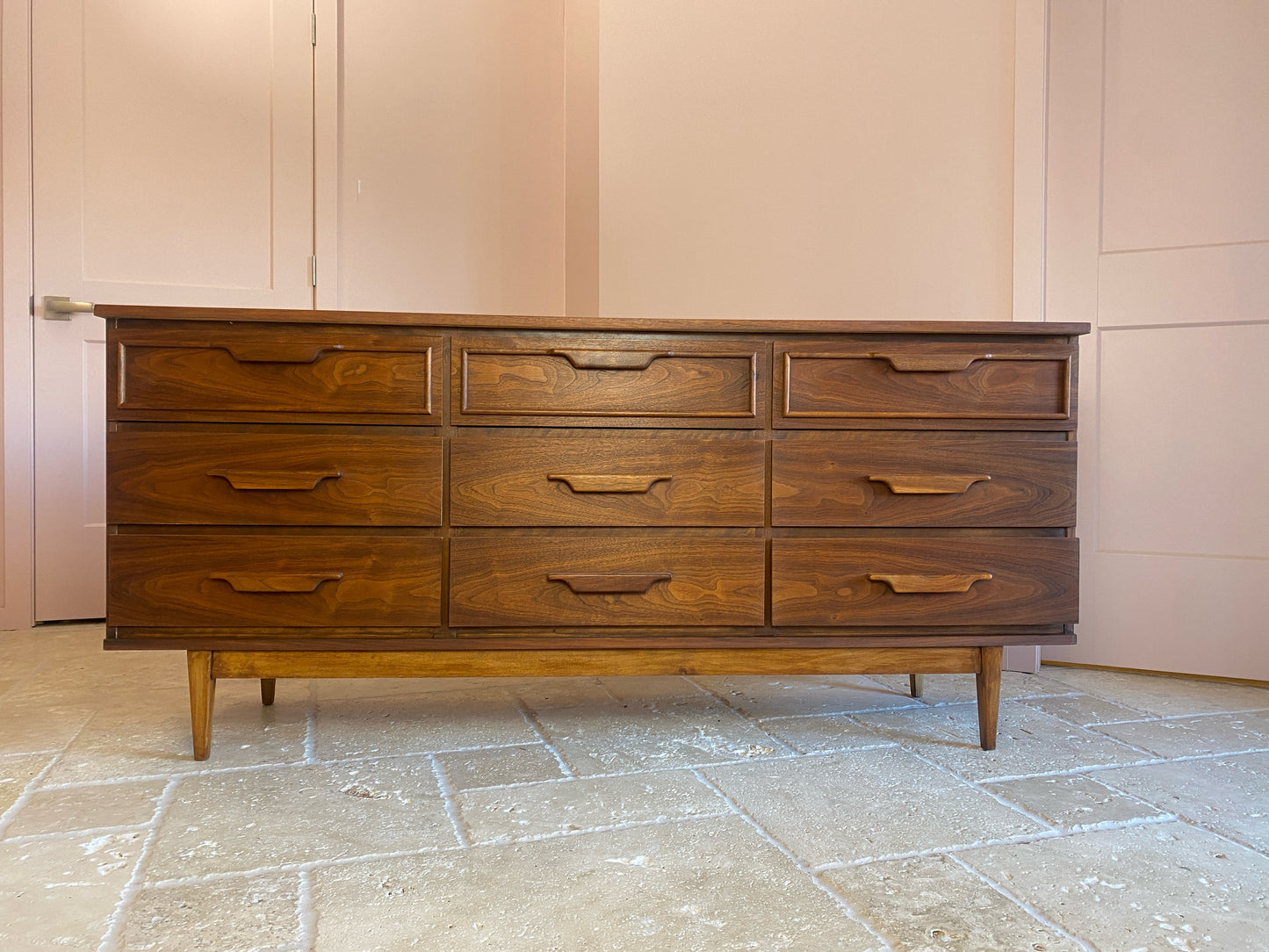 Mid Century Modern 9 Drawer Storage Dresser