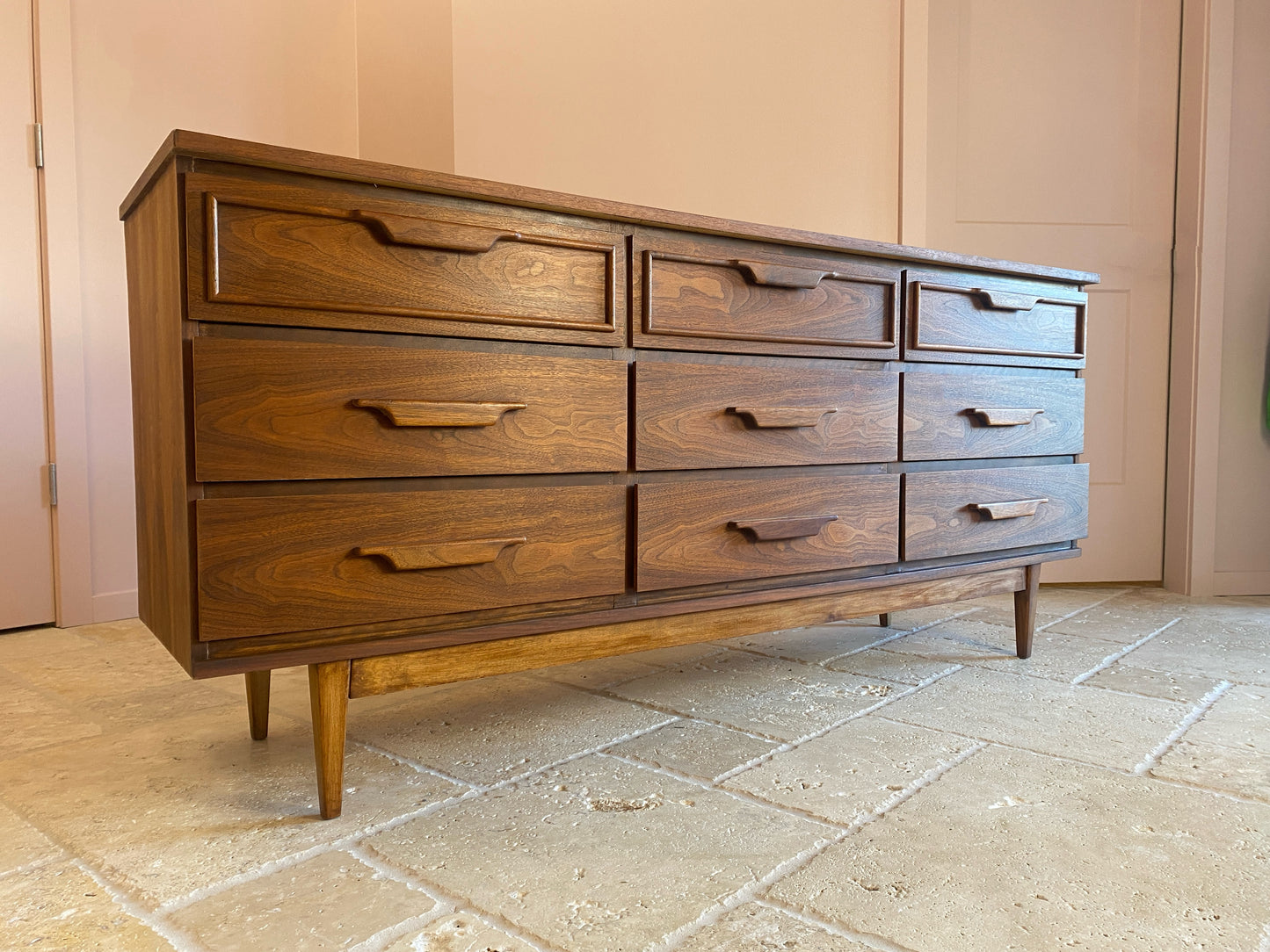 Mid Century Modern 9 Drawer Storage Dresser