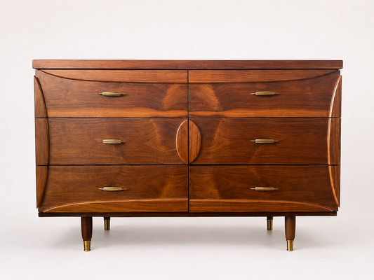 Vintage Compact Walnut Dresser