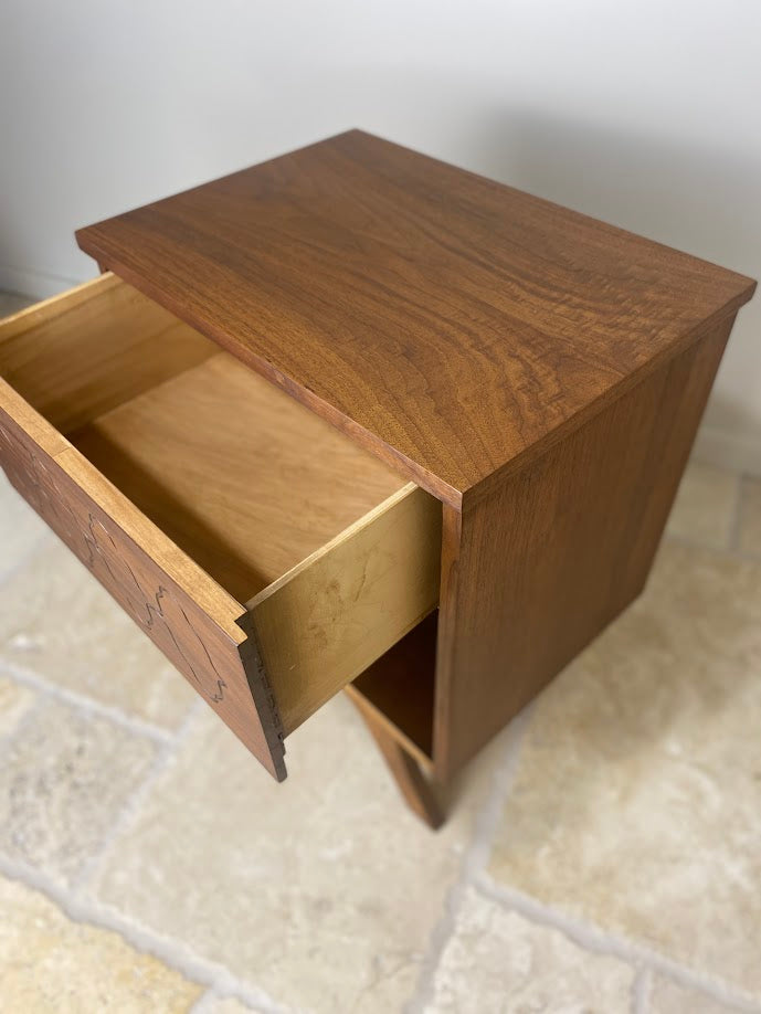 Mid Century Modern Walnut Nightstands - Matching Pair